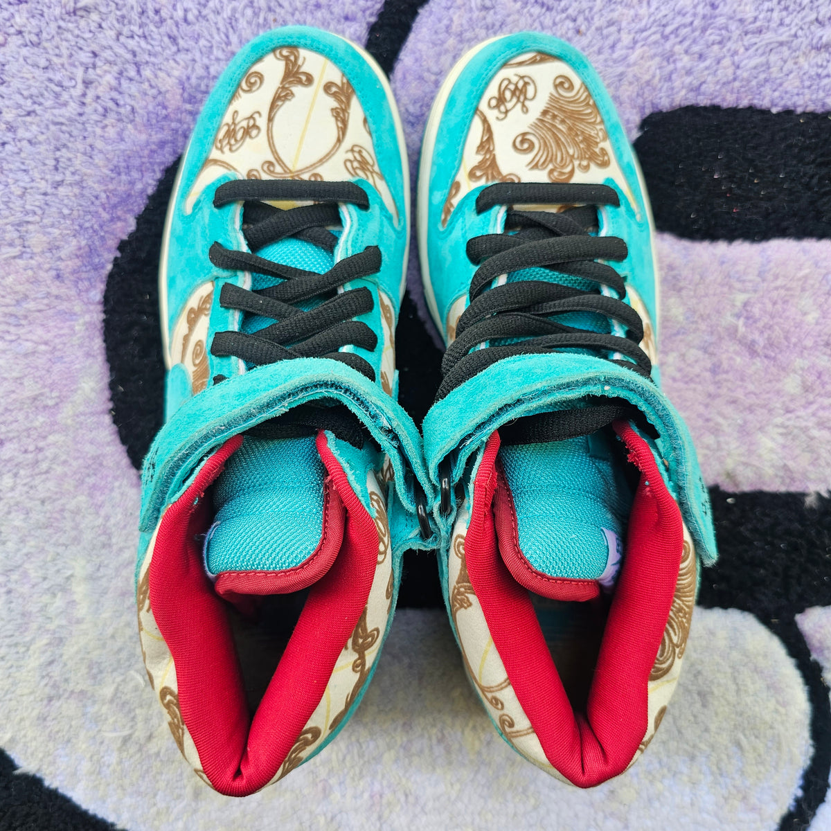 Nike Sb Dunk Mid "Peacock / Linoleum” SAMPLE Size 9 Used
