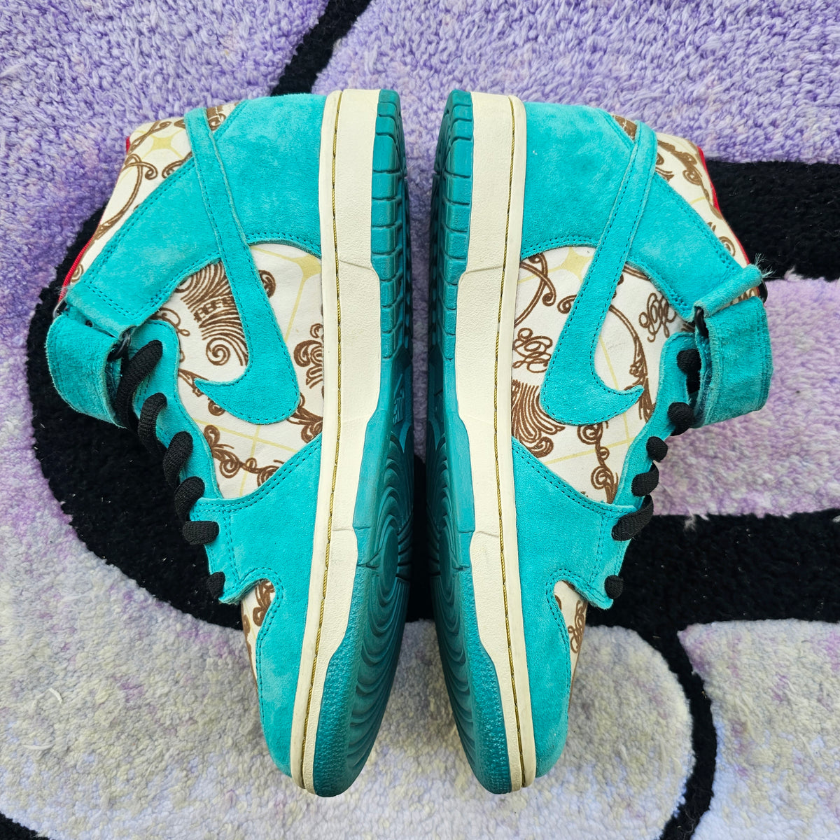 Nike Sb Dunk Mid "Peacock / Linoleum” SAMPLE Size 9 Used