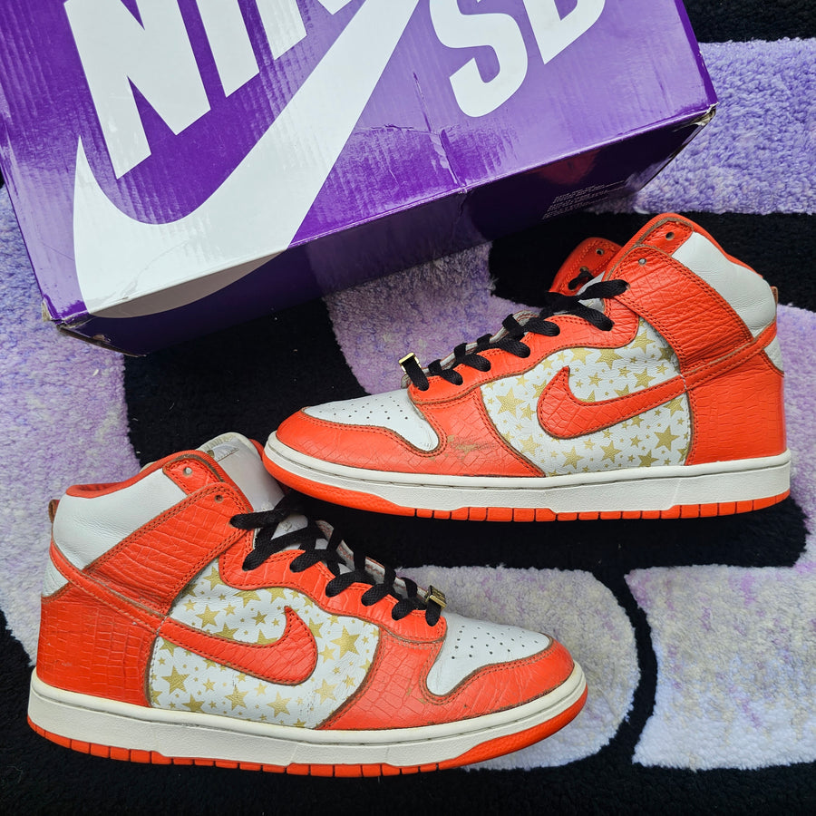 Nike Sb Dunk High Supreme "Orange Stars"