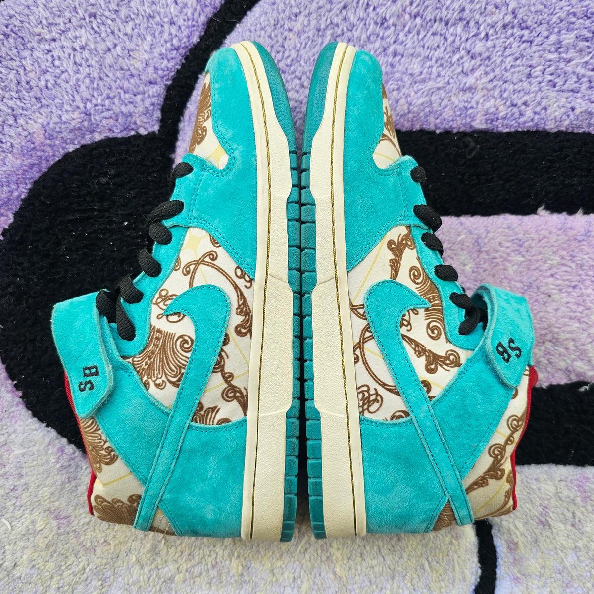 Nike Sb Dunk Mid "Peacock / Linoleum” SAMPLE Size 9 Used