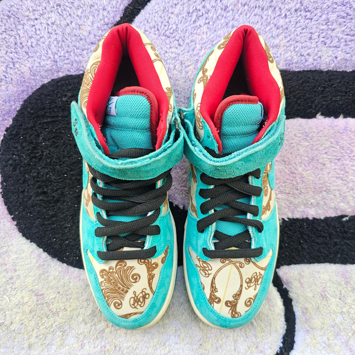 Nike Sb Dunk Mid "Peacock / Linoleum” SAMPLE Size 9 Used