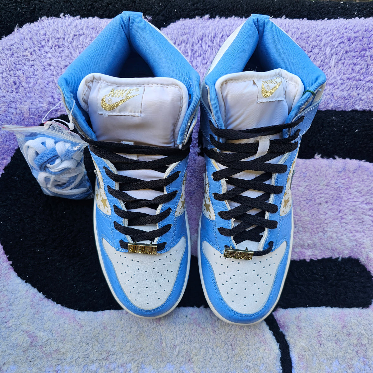 Nike Sb Dunk High Supreme "Blue Stars" Size 9.5