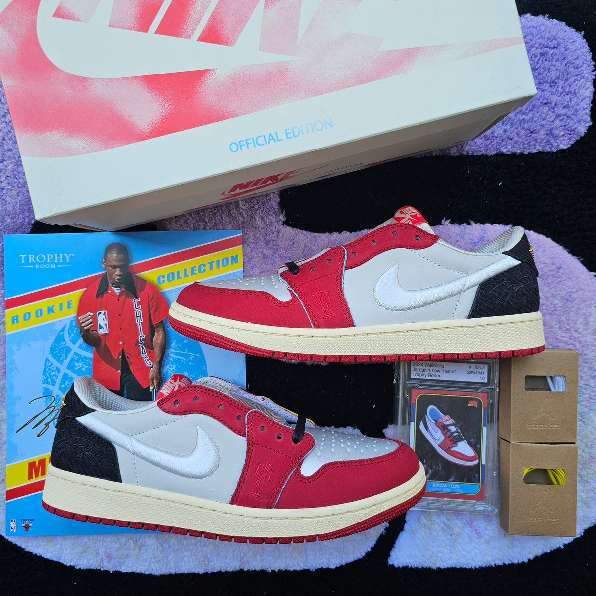 Jordan 1 Low "Trophy Room" (Numbered + Trading Card) *Multiple Sizes*